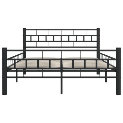 vidaXL gultas rāmis, melns, 120x200 cm, tērauds