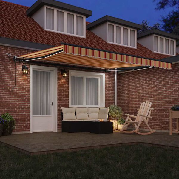 vidaXL Pārsega audums ar Dzeltena un oranža 400 &times; 300 cm Poliesters