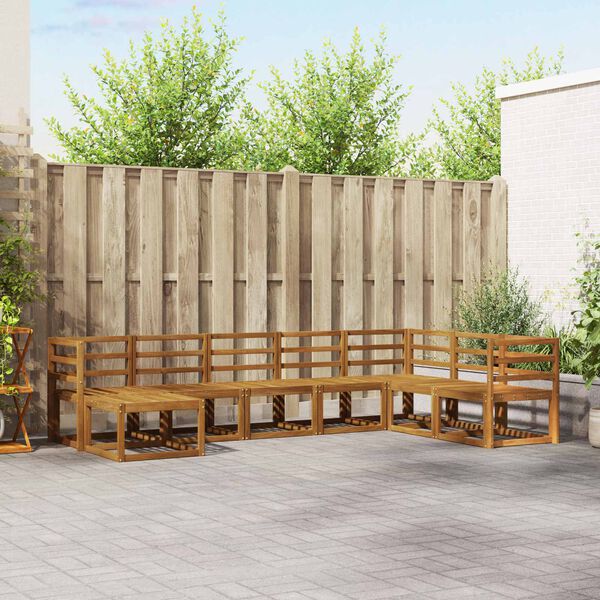 vidaXL Āra dīvānu komplekts ar spilvenu 8 pcs Dabisks un antracīts