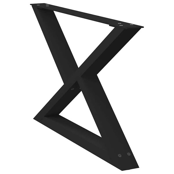 vidaXL kafijas galdiņa kājas, 2 gab., melnas, 70x(42-43,3) cm, tērauds