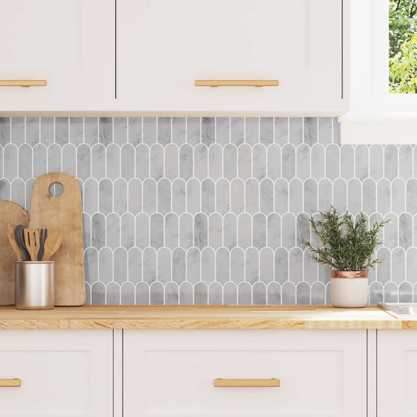 vidaXL Dekoratīvās uzlīmes 10 pcs Pelēks marmors 30 x 30 x 0,8 cm