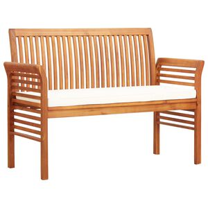 vidaXL divvietīgs dārza sols ar matraci, 120 cm, akācijas masīvkoks