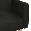 vidaXL 2-vietīga dīvāngulta ar kāju balstu, melns audums