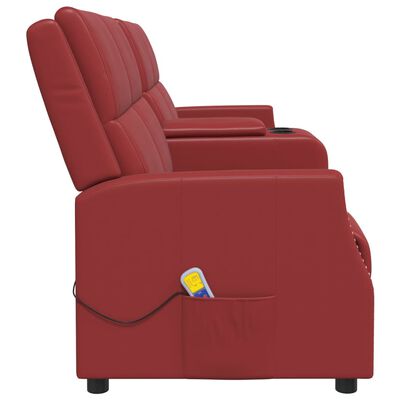 vidaXL četrvietīgs masāžas krēsls, vīnsarkana mākslīgā āda