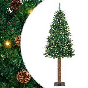 vidaXL Tievā Ziemassvētku Egle Zaļa 180 cm PVC un cietā priedes koks