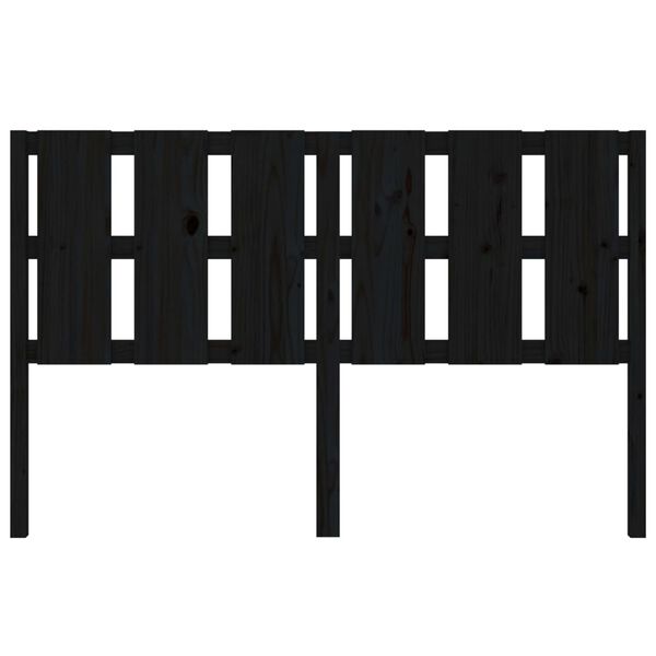 vidaXL gultas galvgalis, melns, 155,5x4x100 cm, priedes masīvkoks