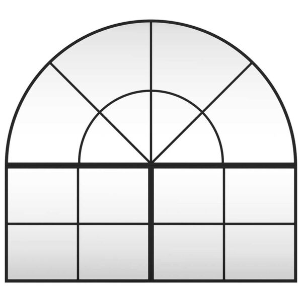 vidaXL sienas spogulis, melns, 100x90 cm, dzelzs
