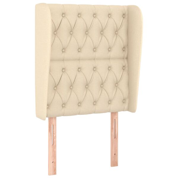 vidaXL galvgalis ar malām, 83x23x118/128 cm, krēmkrāsas audums