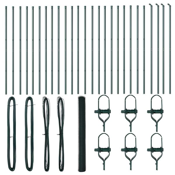 vidaXL Žoga āķis Zaļa 50 x 1,6 m (25 mm siets) Tērauds un PVC