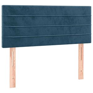 vidaXL gultas galvgalis, 90x5x78/88 cm, tum&scaron;i zils samts