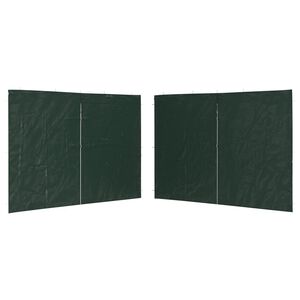 vidaXL dārza telts sānu sienas, 2 gab., ar rāvējslēdzēju, PE, zaļas