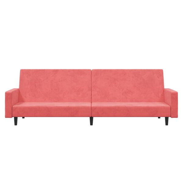 vidaXL 2-vietīga dīvāngulta, rozā samts
