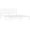 vidaXL gultas rāmis ar galvgali, balts metāls, 150x200 cm