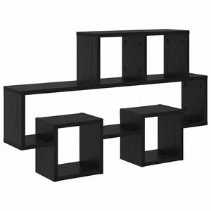 vidaXL Sienas plaukts Melns ozols 82 x 15 x 51 cm Inženierijas koks