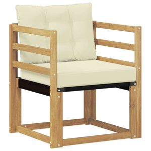 vidaXL Āra dīvāns Cieta akācijas koks un tekstilēns Balts