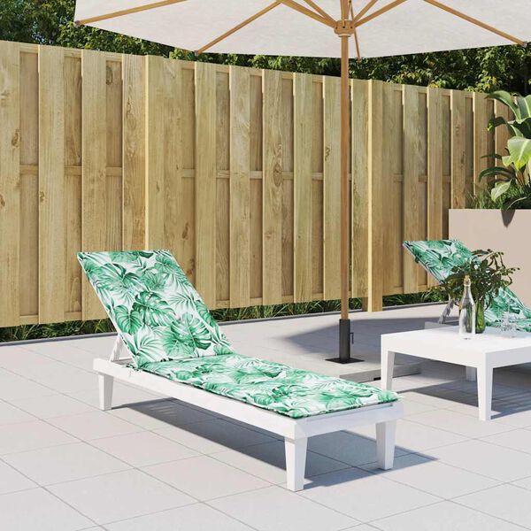 vidaXL sauļo&scaron;anās krēsla matracis, lapu raksts