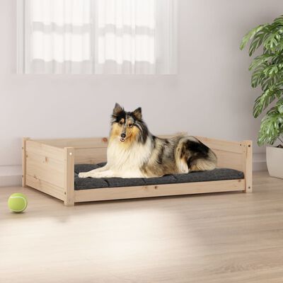 vidaXL suņu gulta, 95,5x65,5x28 cm, priedes masīvkoks
