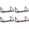 vidaXL Sienas plaukti 4 gab. Vecs koks 40 x 16 x 15,5 cm