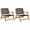 vidaXL Dārza mēbeles 2 pcs Melna 67 x 78 x 73 cm Cietā akācijas koks
