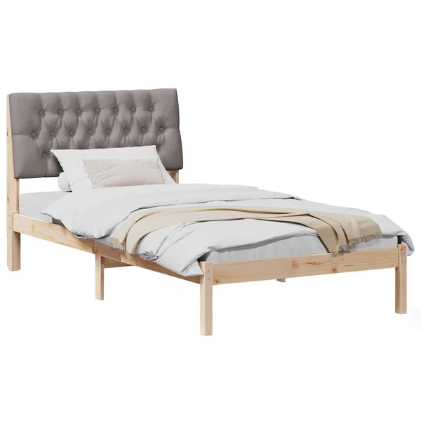 vidaXL Gultas rāmis ar polsterētu galvas balstu Brūna 100 x 200 cm