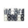 vidaXL Ziemassvētku bumbas, 100 gab., 3/4/6 cm, baltas, pelēkas