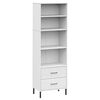 vidaXL grāmatu plaukts ar 2 atvilktnēm, balts, 60x35x180 cm, priede
