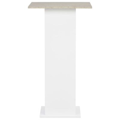 vidaXL bāra galds, 60x60x110 cm, balts un betona krāsas