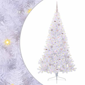 vidaXL Mākslīgā Ziemassvētku eglīte Balts 180 cm PVC un tērauds