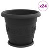 vidaXL Augu podi 24 pcs Melna &Oslash; 34 x 28 cm Plastmasa