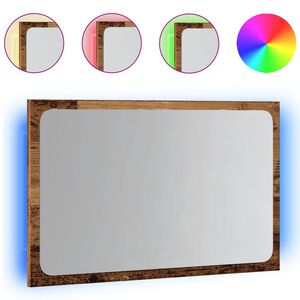 vidaXL Vannas istabas spogulis ar LED, veca koka, 60x8,5x38 cm