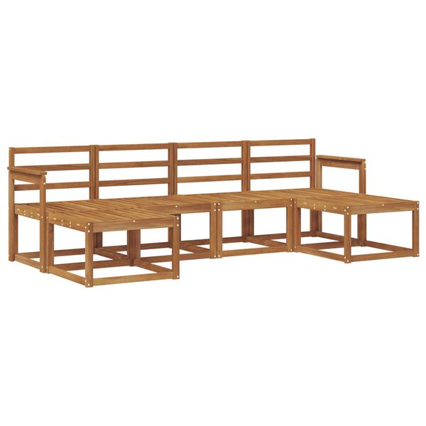 vidaXL Āra dīvānu komplekts 6 pcs Dabiska Cietā akācijas koks