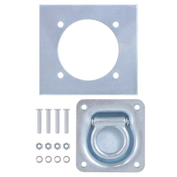 vidaXL piestiprinā&scaron;anas gredzens piekabēm, 8 gab., cinkots tērauds