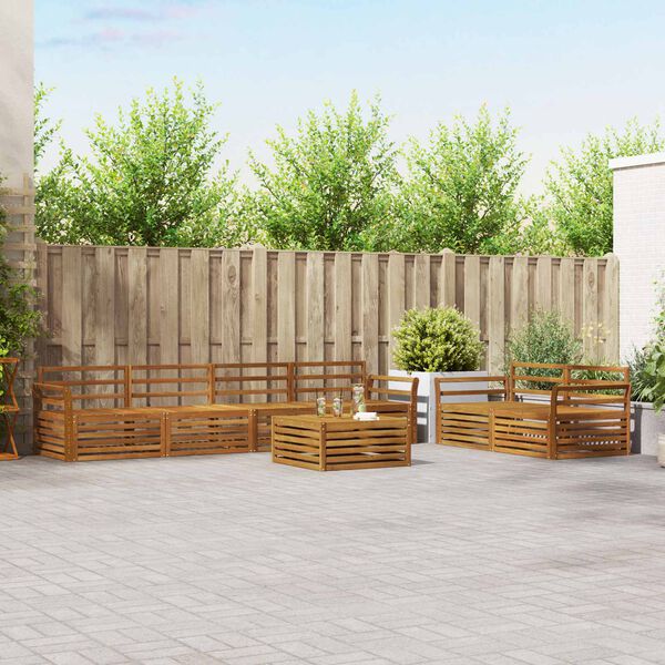 vidaXL Āra dīvānu komplekts 7 pcs Dabiska Cietā akācijas koks