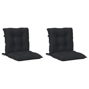 vidaXL Zema atzveltnes krēsla spilvenu komplekts 2 pcs Melanžs melns