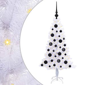 vidaXL Mākslīgā Ziemassvētku eglīte Balts 120 cm PVC un tērauds