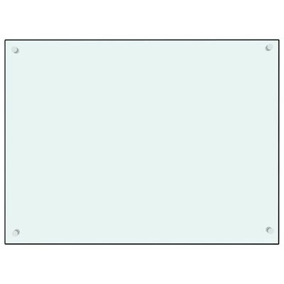 vidaXL virtuves sienas panelis, 80x60 cm, rūdīts stikls, balts