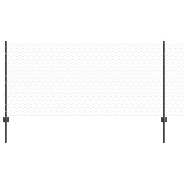 vidaXL Žogs ar stabu Pelēka 1 x 100 m Tērauds un PVC