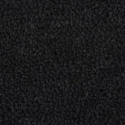 vidaXL durvju paklājs, melns, 65x100 cm, pūkaina kokosa šķiedra