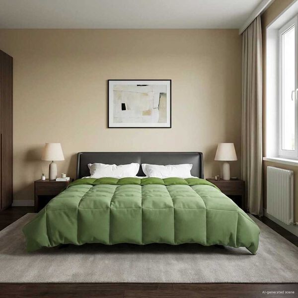 vidaXL Vasaras segas Tiltiņ&scaron; Zaļa 240 x 260 cm Mikro&scaron;ķiedra