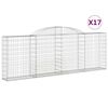 vidaXL arkveida gabiona grozi, 17gb., 300x30x100/120cm, cinkota dzelzs