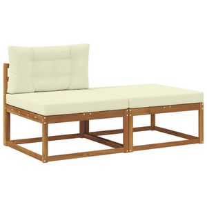 vidaXL Sekcionālā dīvāna vienības 2 Gabals Dabiska Cietā akācijas koks