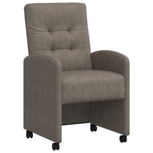 vidaXL Ēdamgalda krēsli ar ritenī&scaron;iem 2 pcs Pelēka 58 x 67 x 97 cm