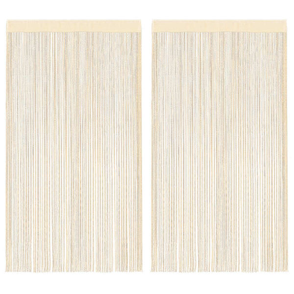 vidaXL bārk&scaron;u aizkari, 2 gab., 140x250 cm, krēmkrāsā