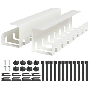 vidaXL Galda kabeļu organizators 2 gab. Balts 43 x 10 x 10 cm Tērauds