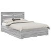 vidaXL Gultas rāmis Pelēks Sonoma 140 x 190 cm Inženierijas koks