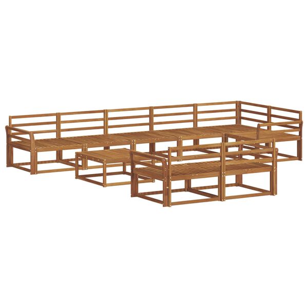 vidaXL Āra dīvānu komplekts 9 pcs Dabiska Cietā akācijas koks