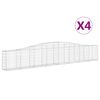 vidaXL arkveida gabiona grozi, 4 gb., 400x30x60/80 cm, cinkota dzelzs