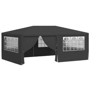 vidaXL dārza nojume ar sānu sienām, profesionāla, 4x6 m, pelēka