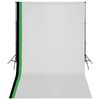 vidaXL fotostudijas fonu komplekts, 3 gab., regulējams rāmis, 3x5 m