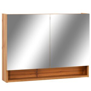 vidaXL vannasistabas skapītis ar spoguli un LED, 80x15x60cm, MDF